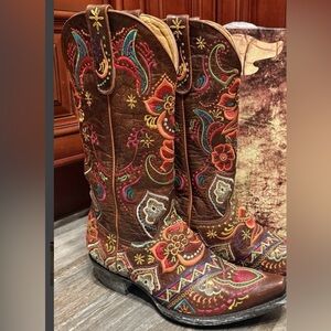 Old Gringo Olivia Colorful Embroidered Cowboy Boots Size 7.5